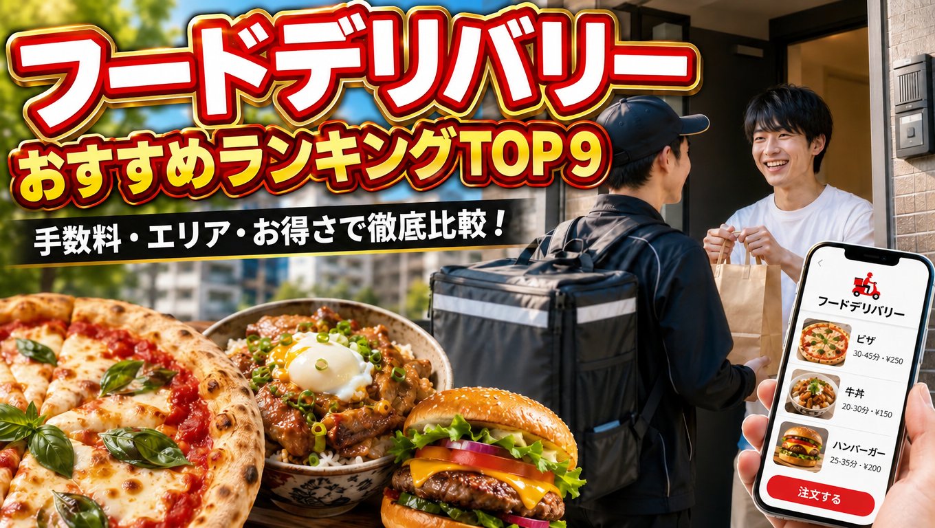 フードデリバリーおすすめランキングTOP9 手数料・エリア・お得さで徹底比較
