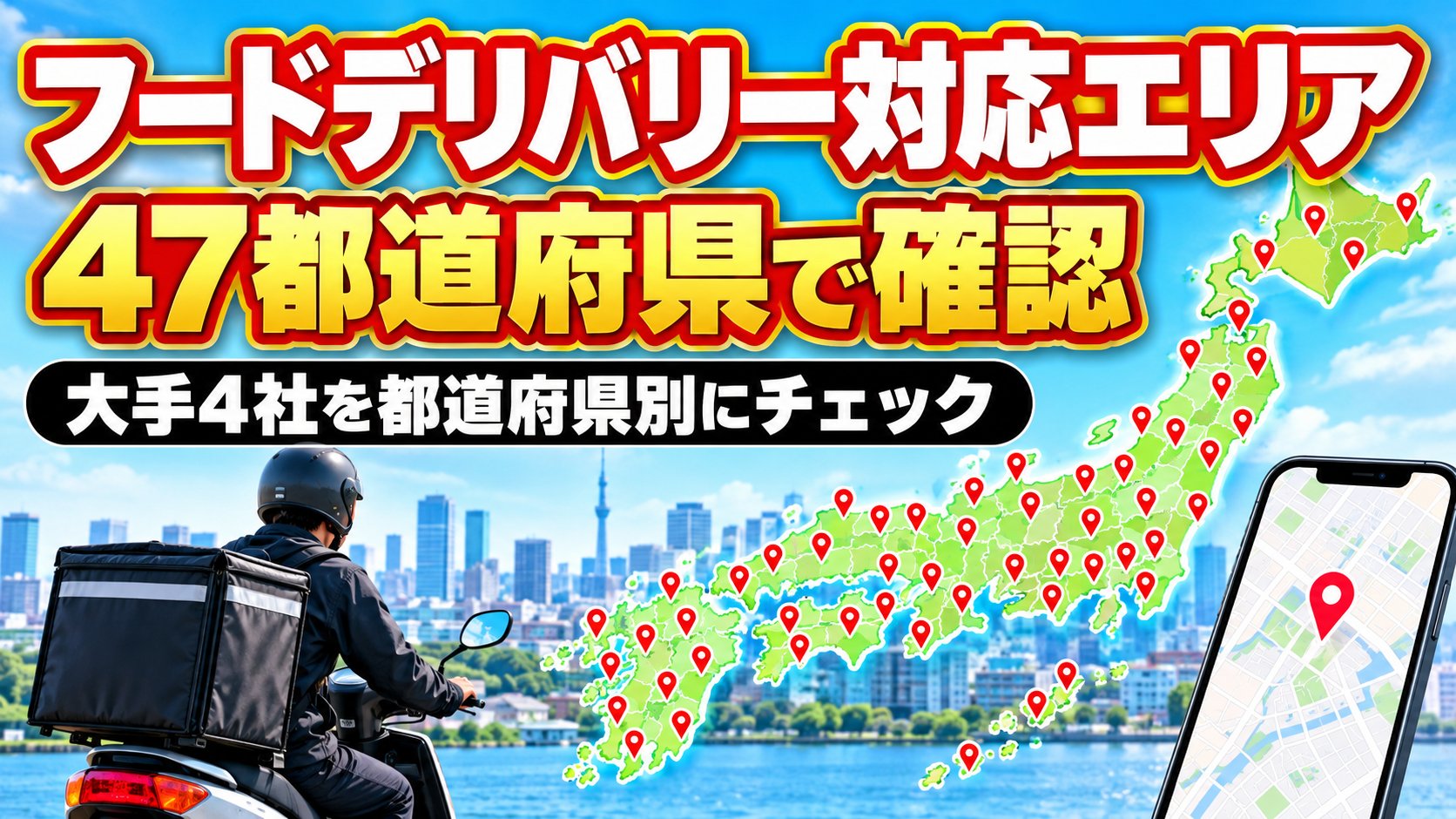 フードデリバリー対応エリア 47都道府県で確認 大手4社を都道府県別にチェック